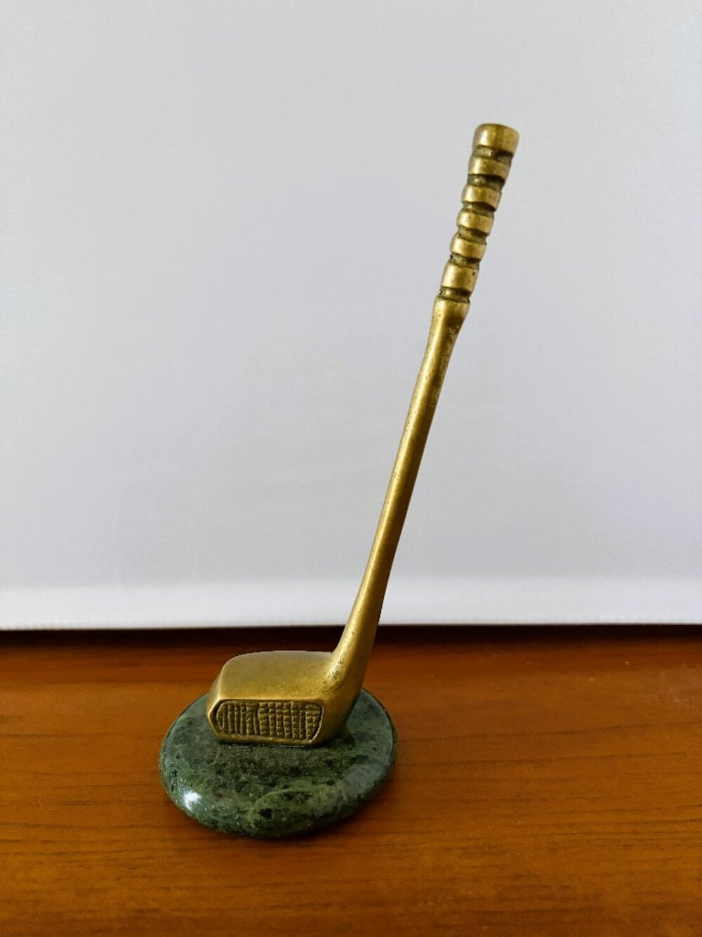 Vintage Paperweight Penco Brass Golf Club on a Marble Base Paperweight